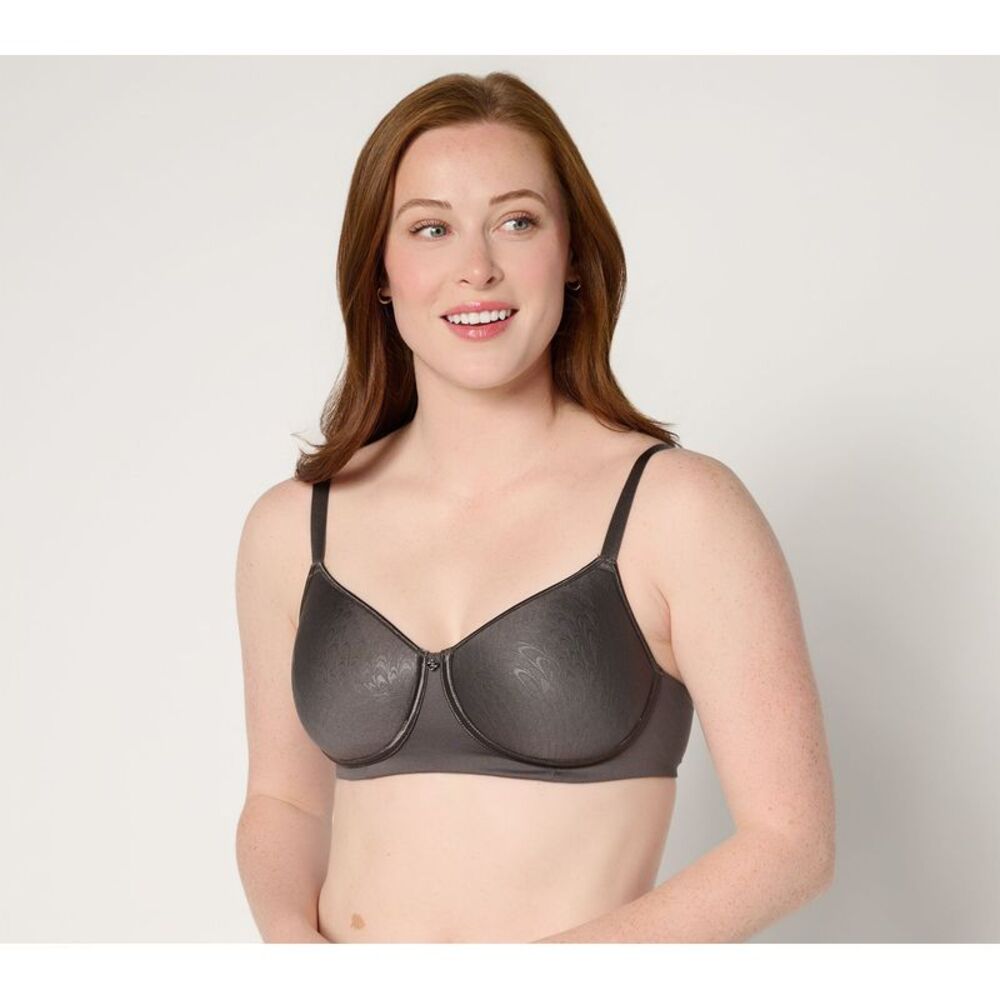 Breezies Women's Bra Sz 42C Featherlite Breathe Wirefree T-Shirt Gray A679217
